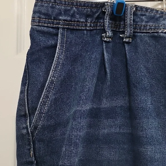 Women's Wide Leg Blue Jeans - Picture 2 of 12